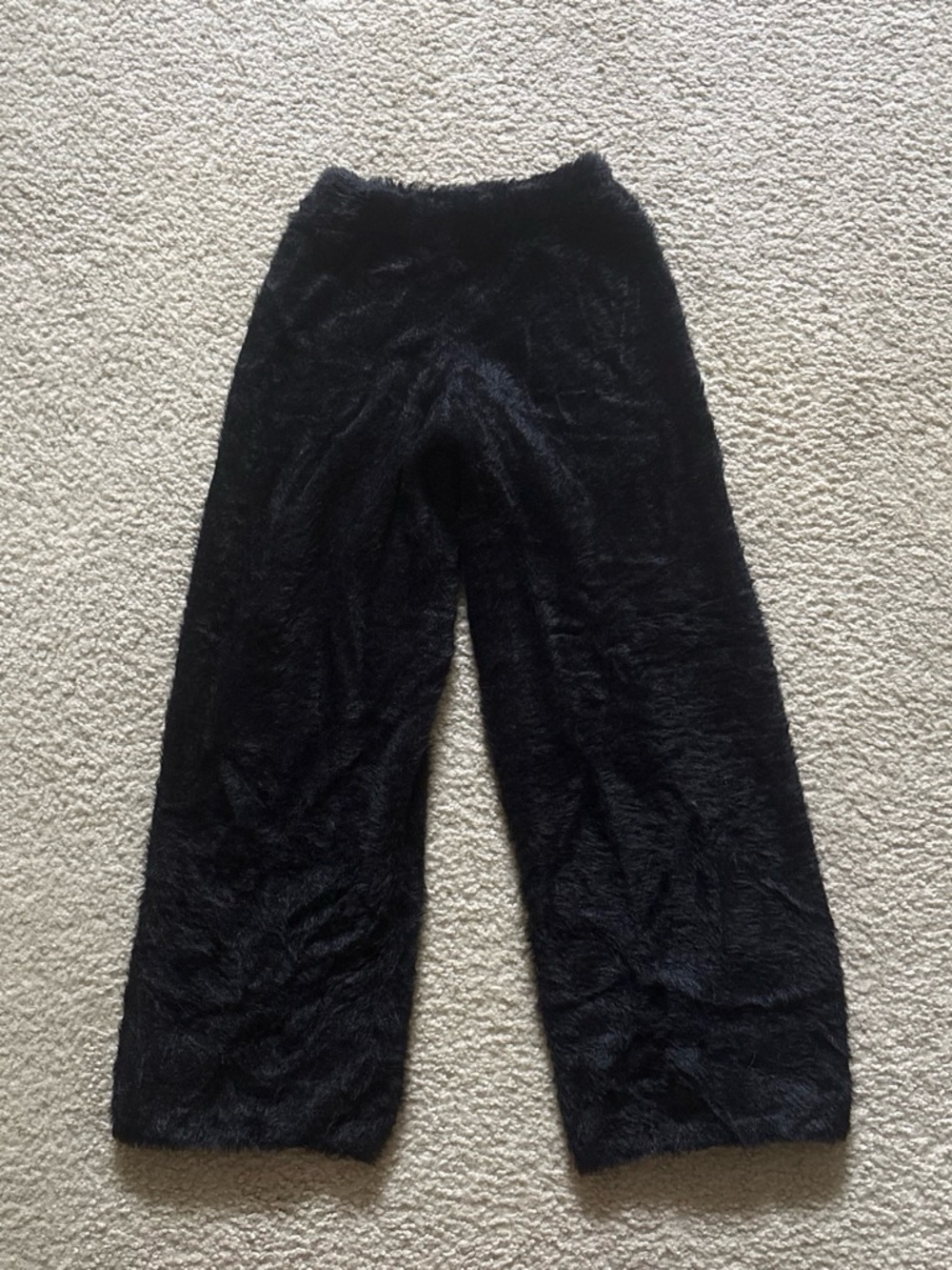 Zara Black Fuzzy Faux-Fur Top